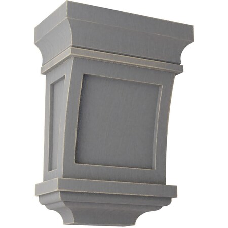 Ekena Millwork 5"W x 3"D x 7"H Santa Fe Wood Vintage Decor Corbel, Pebble Grey CORWD05X03X07SFPG